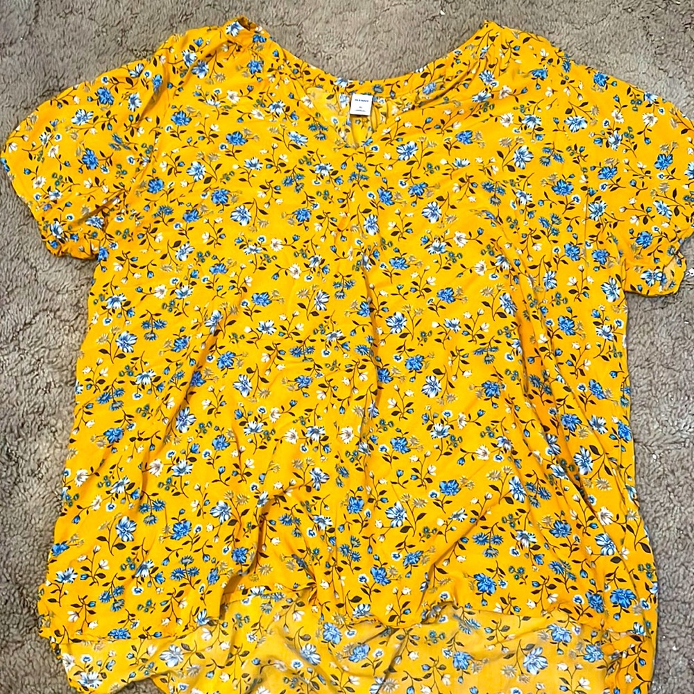 Old Navy fall floral vneck blouse XL